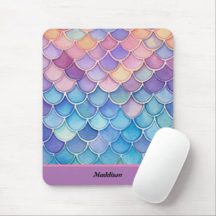 Mousepad Padrão de Escala de Sereia Moderna