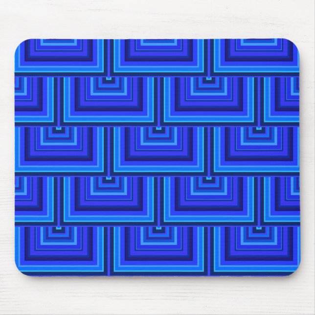 Mousepad Padrão de escalas quadradas de faixas azuis (Frente)