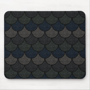 Mousepad Padrão de Escama de Dragão Escalonada Escura