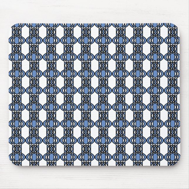 Mousepad Padrão de escaravelho Abstrato Azul do Mod Retro (Frente)
