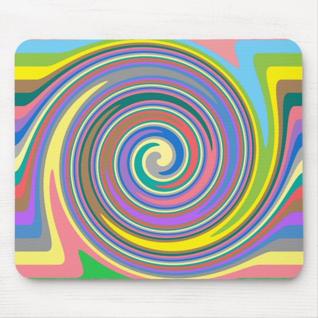 Mousepad Padrão de espiral do arco-íris colorida (Frente)