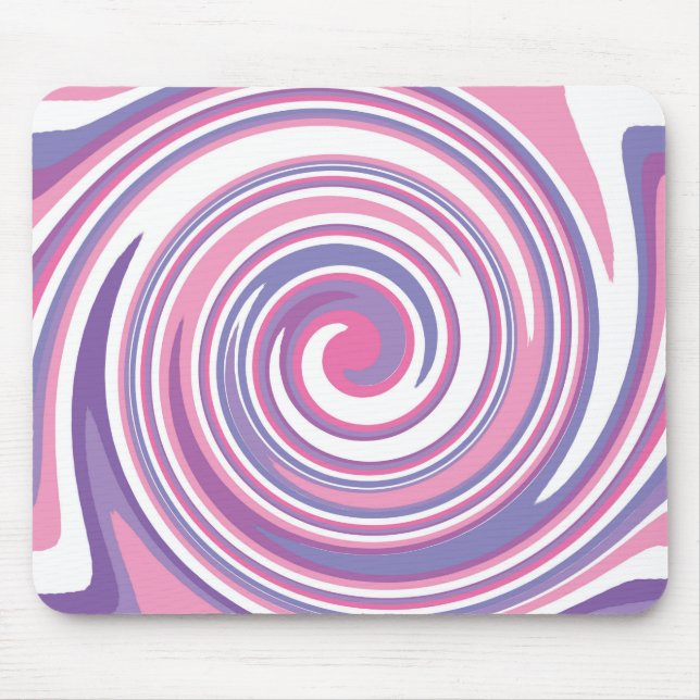 Mousepad Padrão de espiral rosa e roxo (Frente)