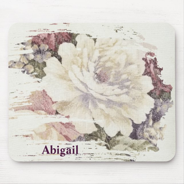 Mousepad Padrão de estofo do rosa retrô (Frente)