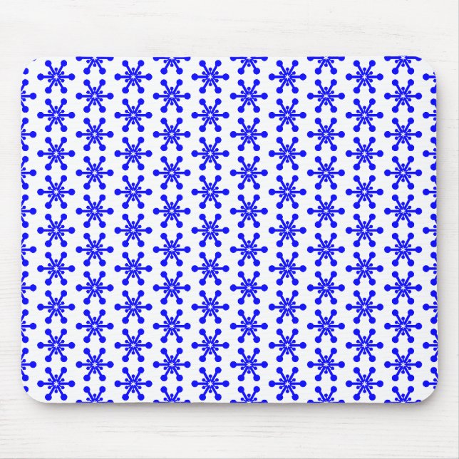 Mousepad Padrão de estrela - Azul em branco (Frente)