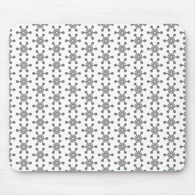 Mousepad Padrão de estrela - Cinza em branco (Frente)