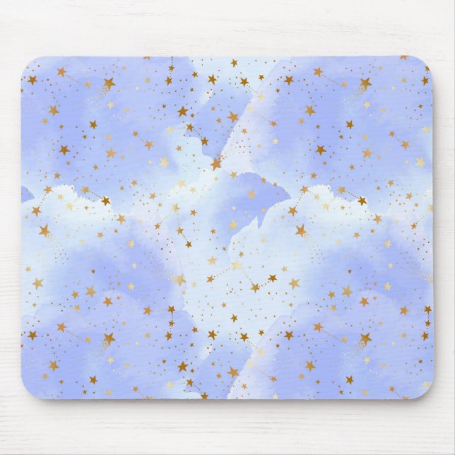 Mousepad Padrão de Estrela do Ouro Lavendar (Frente)