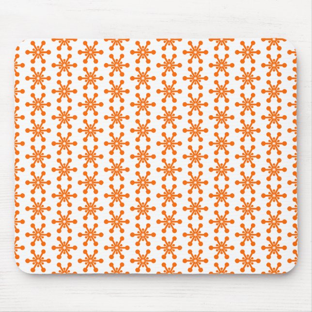 Mousepad Padrão de estrela - Laranja no branco (Frente)