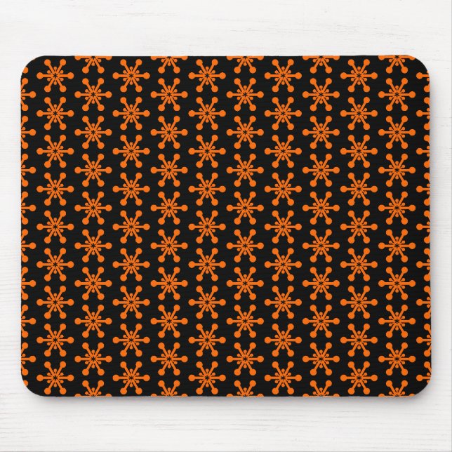 Mousepad Padrão de estrela - Laranja no preto (Frente)