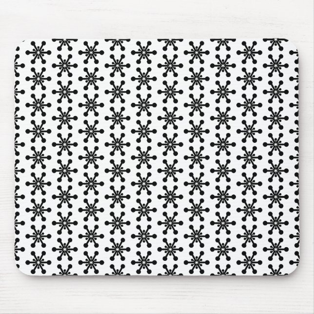 Mousepad Padrão de estrela - Preto em branco (Frente)