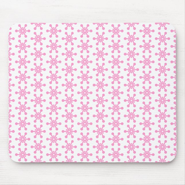 Mousepad Padrão de estrela - Rosa em branco (Frente)