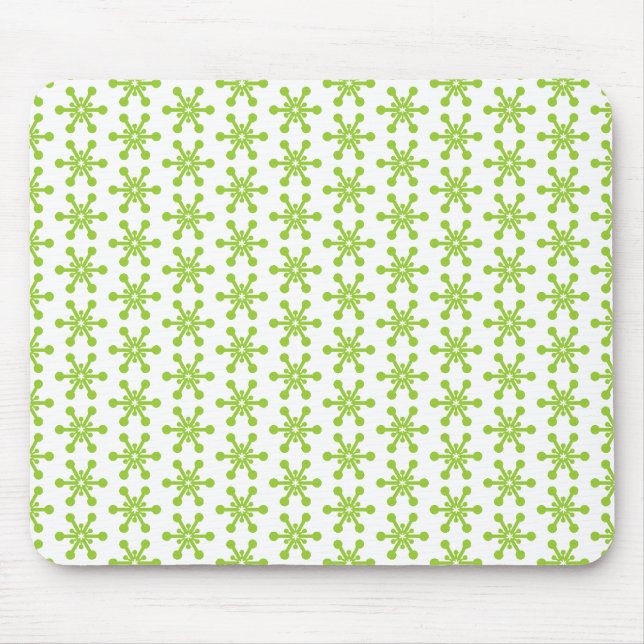 Mousepad Padrão de estrela - Verde em branco (Frente)