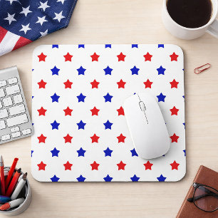 Mousepad Padrão de Estrela Vermelha Branca e Azul Patriótic