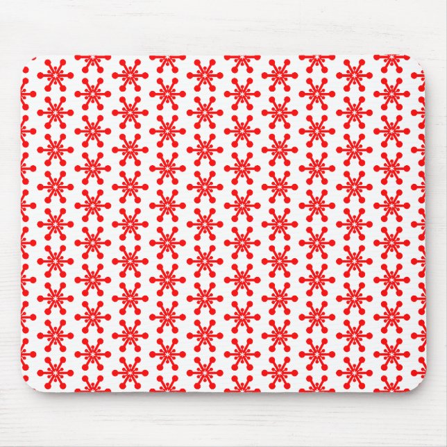 Mousepad Padrão de estrela - Vermelho em branco (Frente)