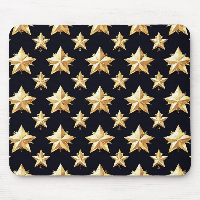 Mousepad padrão de estrelas douradas (Frente)