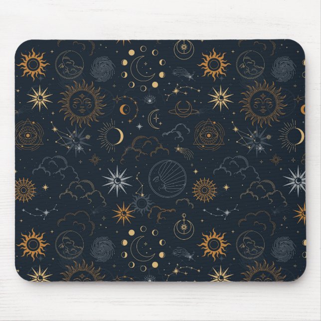 Mousepad Padrão de estrelas e planetas (Frente)
