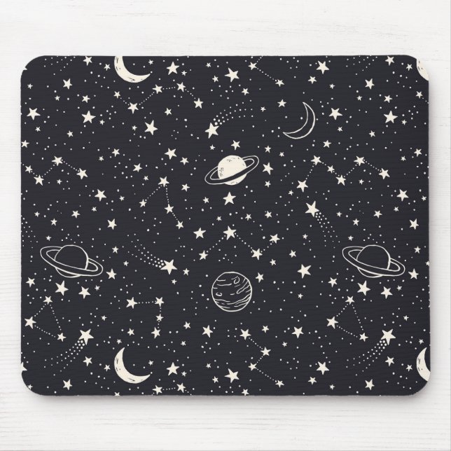 Mousepad Padrão de estrelas e planetas (Frente)
