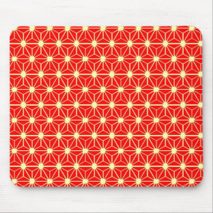 Mousepad padrão de estrelas vermelhas com linha amarela