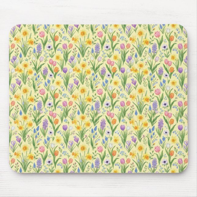 Mousepad Padrão de Explosão de Flores da Primavera (Frente)