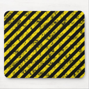 Mousepad Padrão de Faixa de Fita de Rigidez Amarela Preta