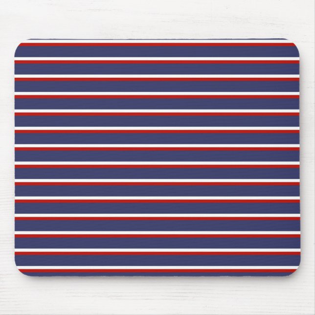Mousepad Padrão de Faixa Vermelha marinho Azul (Frente)