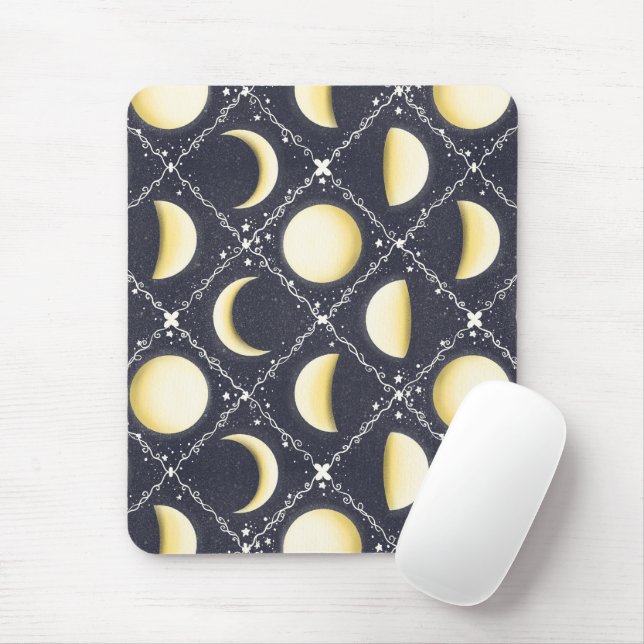 Mousepad Padrão de Fases da Lua Celestial (Com mouse)