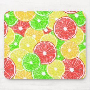 Mousepad Padrão de fatias de limão, laranja, toranja e limã