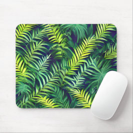 Mousepad Padrão de Fern de Folha Verde Tropical