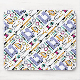 Mousepad Padrão de ferramentas e suprimentos de costura mo