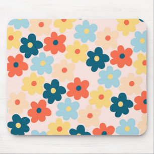 Mousepad Padrão de Flor de Hippie Colorida