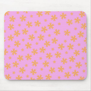 Mousepad Padrão de Flor de Hippie Cor-de-Rosa-Cor-de-Pré-Pi