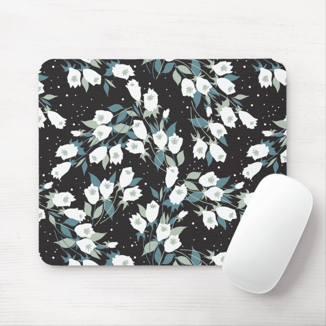 Mousepad Padrão de Flor de Tulipas Elegante - Plano de Fund (Com mouse)