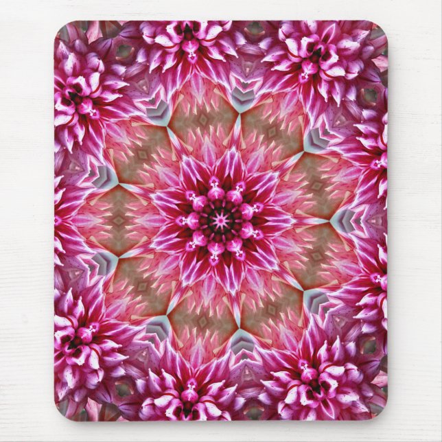 Mousepad Padrão de Flor Rosa Mandala Geométrica-67545 (Frente)