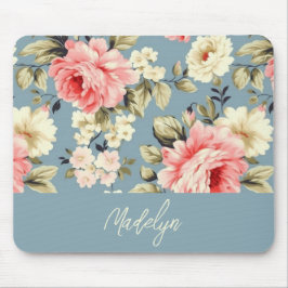 Mousepad Padrão de Flores de Jardim de Algodão Personalizad