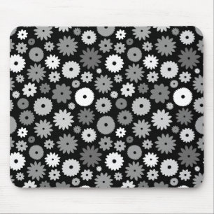 Mousepad Padrão de Flores Monocromáticas