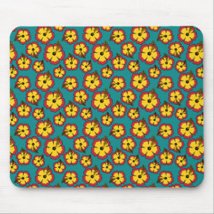 Mousepad Padrão de Flores Tropicais do Hibiscus Vermelho Am