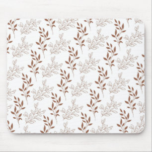 Mousepad Padrão de Folha de Folha Vermelha Castanha