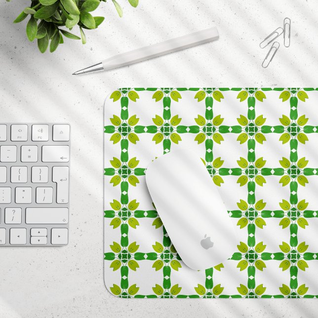 Mousepad Padrão De Folha, Padrão De Folhas, Folhas Verdes (Criador carregado)