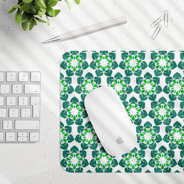 Mousepad Padrão De Folha, Padrão De Folhas, Folhas Verdes (Criador carregado)