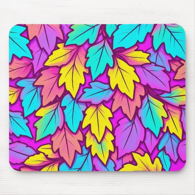 Mousepad Padrão de Folha Vibrante (Frente)