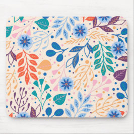 Mousepad Padrão de Folhagem Moderna de Folhagem Colorida