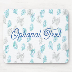 Mousepad Padrão de Folhas Azuis e Cinzas