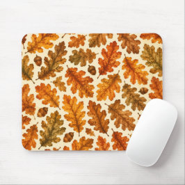 Mousepad Padrão de Folhas de Carvalho Outonal | Estética da