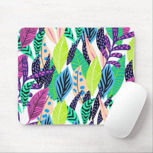 Mousepad Padrão de Folhas de Floresta Tropical Moderna Colo
