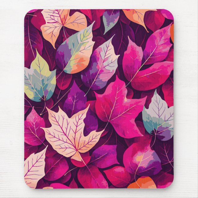 Mousepad Padrão de Folhas de Outono Coloridas-68218 (Frente)