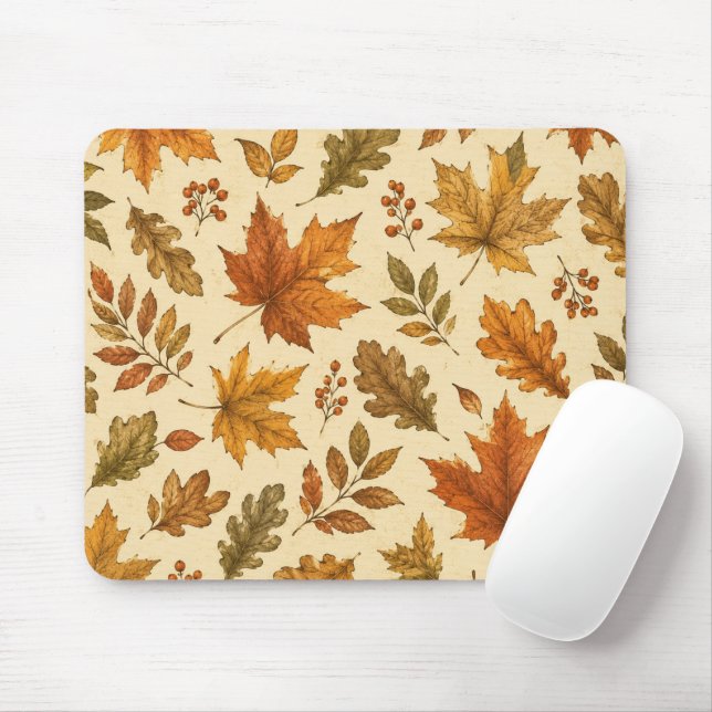 Mousepad Padrão de Folhas de Outono | Folhagem de Outono em (Com mouse)