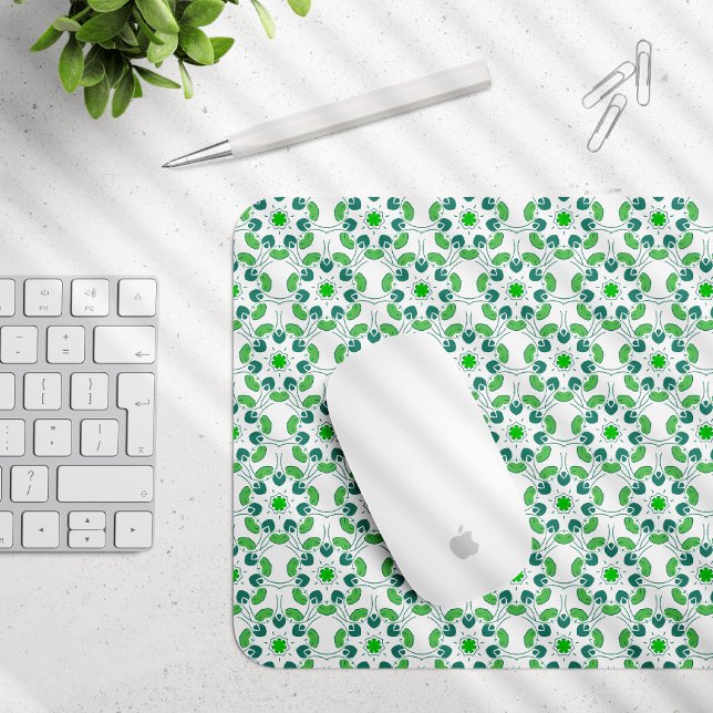 Mousepad Padrão de Folhas, Folhas Verdes, Padrão Foliar (Criador carregado)