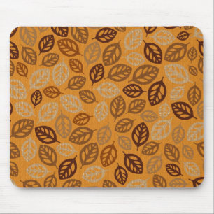Mousepad Padrão de folhas marrons fofas