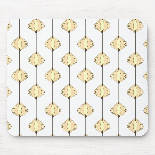 Mousepad Padrão de folhas na sepia (Frente)