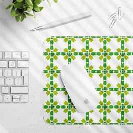 Mousepad Padrão de Folhas, Padrão de Folhagens, Folhas Verd