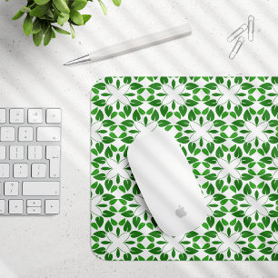 Mousepad Padrão de Folhas, Padrão de Folhagens, Folhas Verd